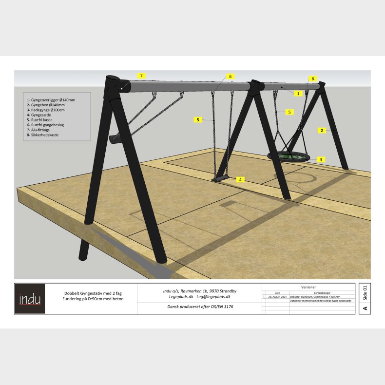 Aluminium Gyngestativ, Rede &amp; sder