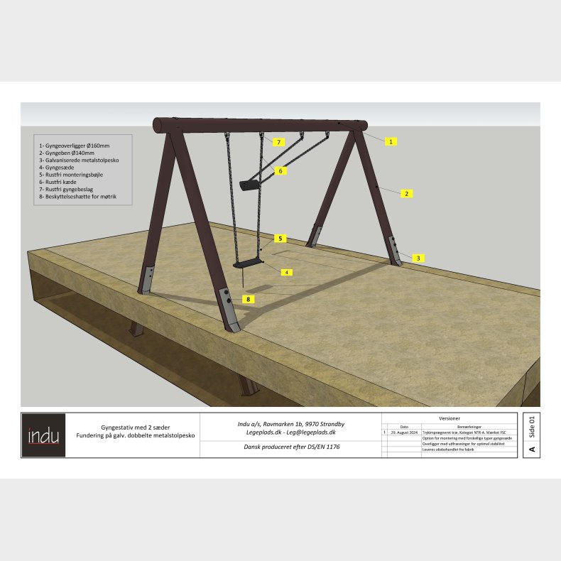 Tr�, Gyngestativ med 2 b�lter