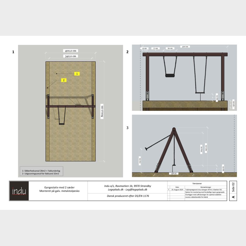 Tr�, Gyngestativ med 2 b�lter